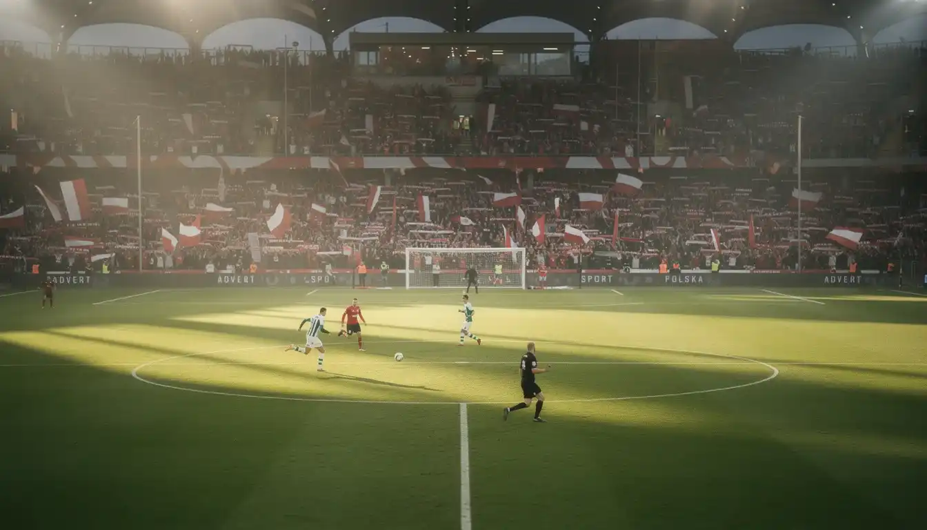 Stadion Legii Warszawa podczas meczu Ekstraklasy z trybunami pełnymi kibiców
